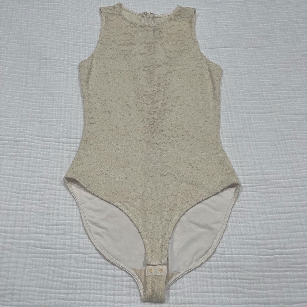 Rachel Roy Cream Lace Bodysuit